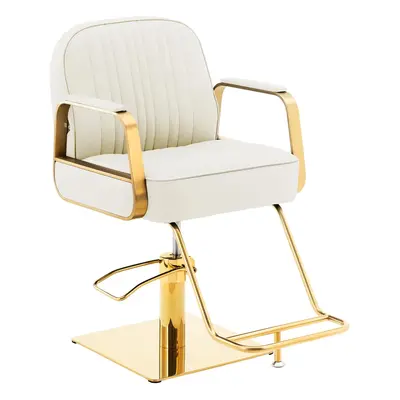 Fauteuil de coiffeur avec repose-pieds - - 070 mm - kg - Crème / Doré | physa