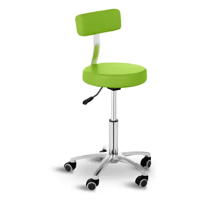 Tabouret à roulettes avec dossier - - mm - kg - Vert | physa