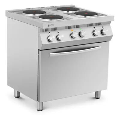 Cuisinière électrique avec plaque de cuisson - 13 400 W - 4 feux - Chaleur tournante | Royal Cat