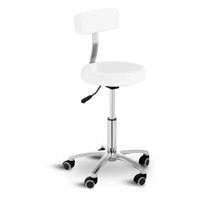 Tabouret à roulettes avec dossier - - mm - kg - Blanc | physa