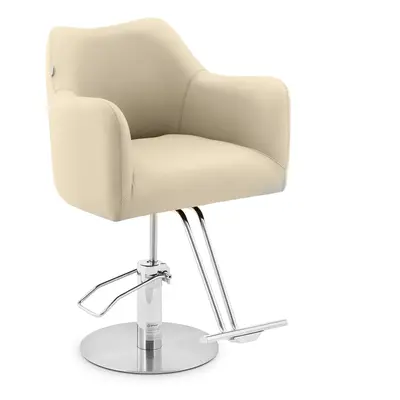 Fauteuil de coiffeur avec repose-pieds - - cm - kg - Beige, Argent | physa