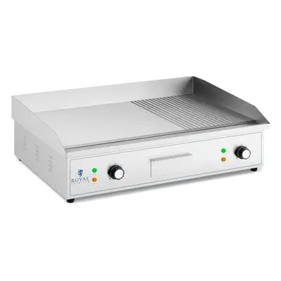 Plancha électrique - x mm - Rainurée + Lisse - 400 W | Royal Catering