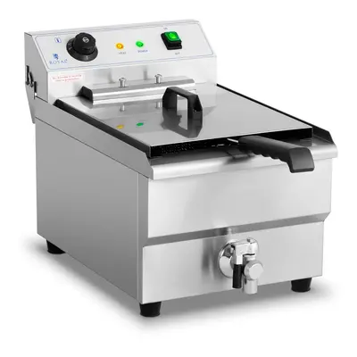 Friteuse électrique - 16 litres - 6.000 W - Robinet de vidange - Zone froide | Royal Catering