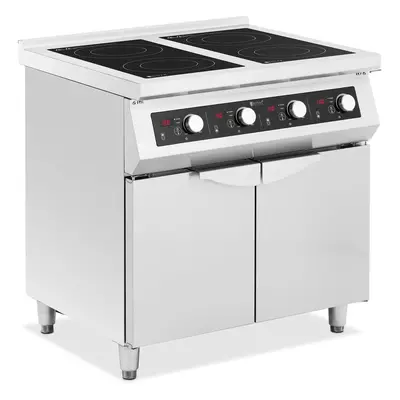 Cuisinière induction - 17000 W - 4 plaques de cuisson - 60 - 240°C - Compartiment de rangement -