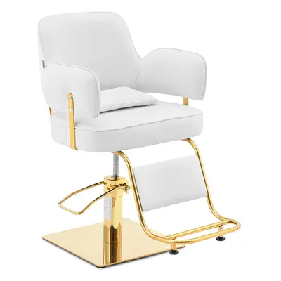 Fauteuil de coiffeur avec repose-pieds - - mm - kg - Doré, Blanc | physa