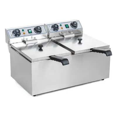 Friteuse électrique double - 2 x 13 litres avec minuterie (60 min.) | Royal Catering