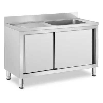 Plonge inox sur meuble - bac - Royal Catering - Acier inoxydable - x x mm