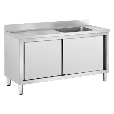 Plonge inox sur meuble - bac - Royal Catering - Acier inoxydable - x x mm