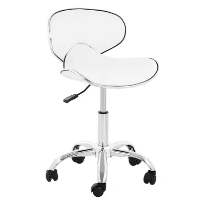 Tabouret de bureau avec dossier - 48 - 62 cm - 150 kg - Blanc | physa