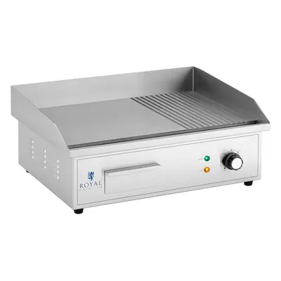 Plancha électrique - x mm - Rainurée + Lisse - 000 W | Royal Catering