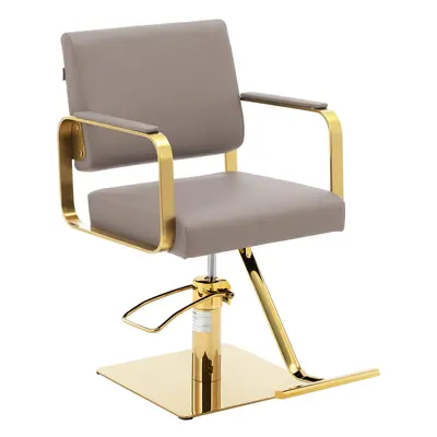 Fauteuil de coiffeur avec repose-pieds - - 050 mm - kg - Beige / doré | physa