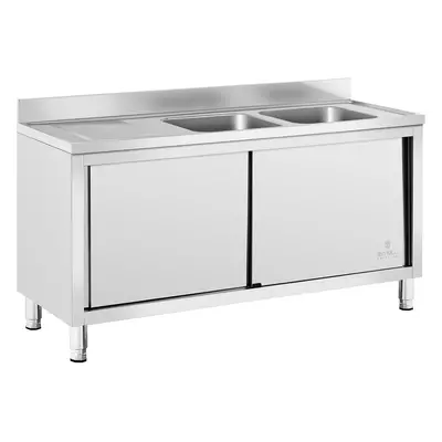 Plonge inox sur meuble - bacs - Royal Catering - Acier inoxydable - x x mm