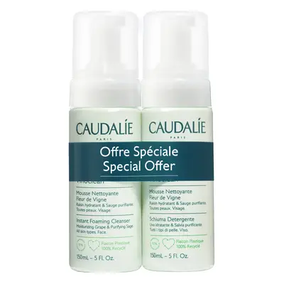 Caudalie - Face Vinoclean Instant Foaming Cleanser 150ml x 2 (Worth £36)  for Women