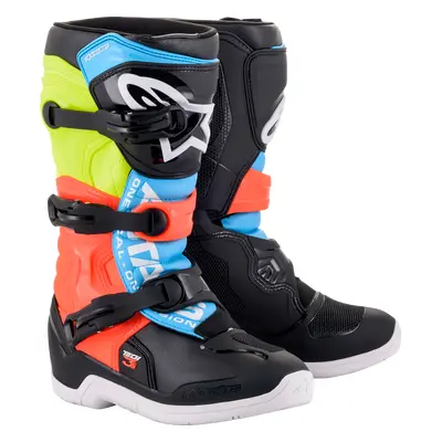 Alpinestars Youth Tech 3S Boots Black/yellow Fluo/red Fluo, Taille: