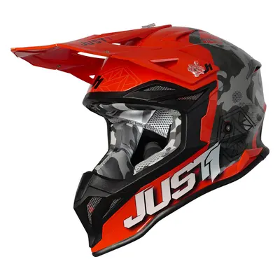 Just1 J39 Kinetic Casque Motocross, noir-orange, taille pour Hommes