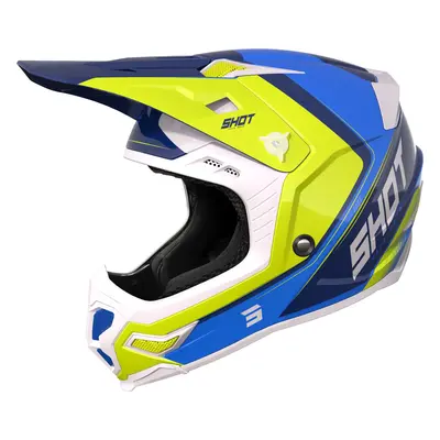 Shot Core Fast Casque de motocross, bleu-jaune, taille pour Hommes