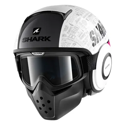 Shark Drak Tribute RM Casque jet, blanc-pourpre, taille pour Hommes