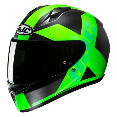 HJC C10 Tez Casque, noir-vert, taille pour Hommes