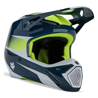 FOX V1 Flora MIPS Casque de motocross, bleu-jaune, taille pour Hommes