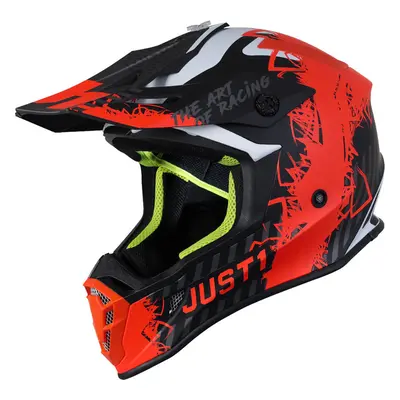 Just1 J38 Mask Casque Motocross, noir-orange, taille pour Hommes