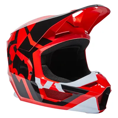 FOX V1 Lux Casque de motocross pour jeunes, rouge, taille