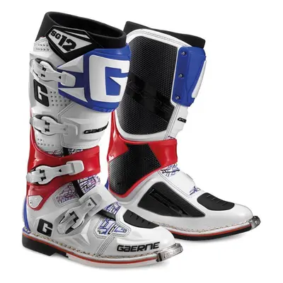 Gaerne SG-12 Bottes de motocross 2017, blanc-rouge-bleu, taille