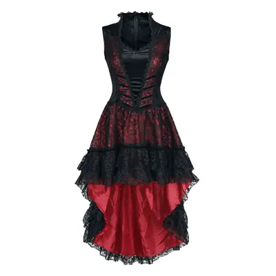 Robe mi-longue Gothic de Sinister Gothic - Robe Gothique à XL - pour Femme - noir/rouge