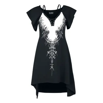 Robe mi-longue Gothic de Poizen Industries - Robe Summoner - XS à L - pour Femme - noir/blanc