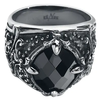 Bague Gothic de etNox hard and heavy - Black Diamond - pour Unisexe - noir/argent