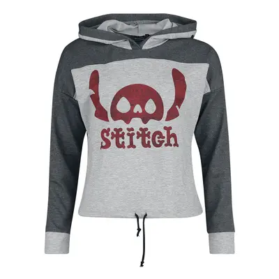 Sweat-shirt à capuche Disney de Lilo & Stitch - Skeleton Stitch - M à XL - pour Femme - gris fon