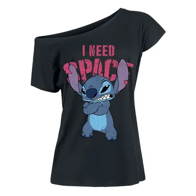 T-Shirt Manches courtes Disney de Lilo & Stitch - I Need Space - S à XXL - pour Femme - noir