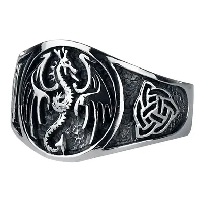 Bague de etNox hard and heavy - Dragon - pour Homme - couleur argent