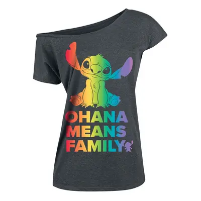 T-Shirt Manches courtes Disney de Lilo & Stitch - Ohana - Arc-En-Ciel - S à XXL - pour Femme - g