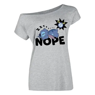 T-Shirt Manches courtes Disney de Lilo & Stitch - Nope - S à XXL - pour Femme - gris