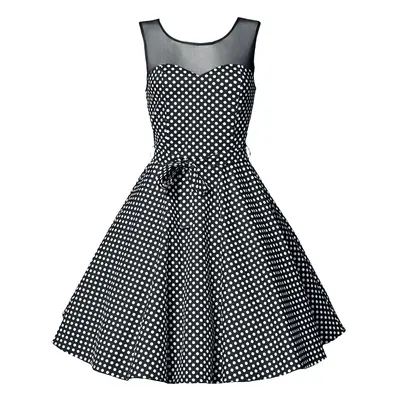 Robe mi-longue Rockabilly de Belsira - Swing-Kleid mit Mesheinsatz - S à 4XL - pour Femme - noir