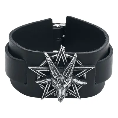 Bracelet en cuir Gothic de Alchemy Gothic - Baphomet - pour Homme - noir