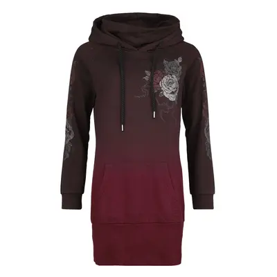 Robe courte de Black Premium by EMP - Robe Sweat - S à XXL - pour Femme - noir/rouge foncé