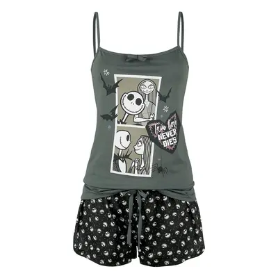 Pyjama Disney de L'Étrange Noël De Monsieur Jack - Comic - S à 3XL - pour Femme - noir/gris