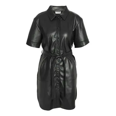 Robe mi-longue de Noisy May - NMANDY PU 2/4 NOOS - Robe Chemise - XS à - pour Femme - noir