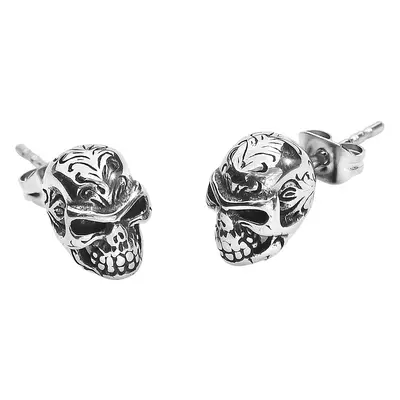 Set de boucles d'oreilles Gothic de etNox - Tattoo Crâne - pour Unisexe - couleur argent