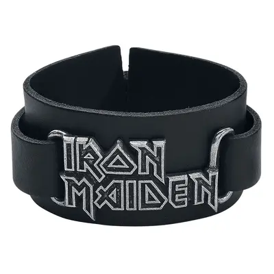 Bracelet en cuir de Iron Maiden - Iron Maiden Logo - pour Homme - noir