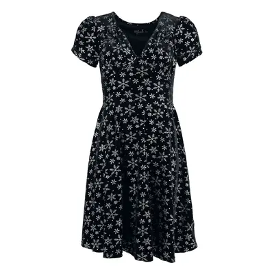 Robe mi-longue Rockabilly de Hell Bunny - Eve Dress - XS à XXL - pour Femme - noir/blanc