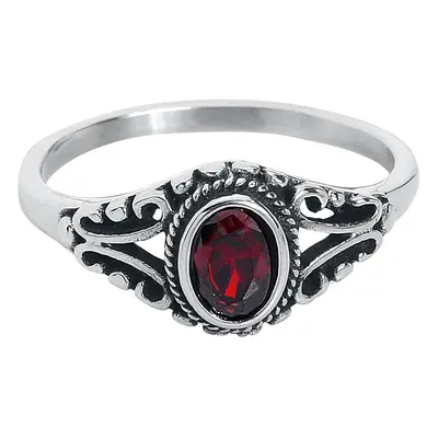 Bague Gothic de etNox - Ruby - pour Femme - couleur argent