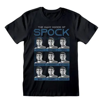 T-Shirt Manches courtes de Star Trek - Many Moods Of Spock - S à XL - pour Homme - noir