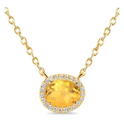 Collier citrine en plaqué or