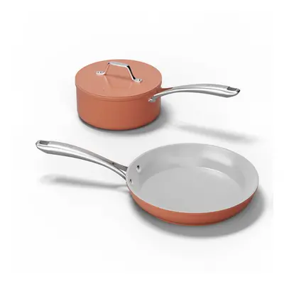 Set de Poele et Casserole, 2 Pièces Batterie de Cuisine Antiadhésive