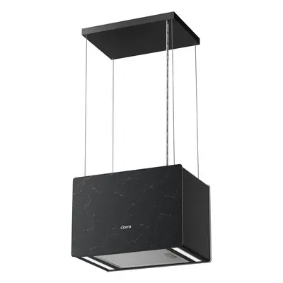 Ciarra Pinnacle Hotte Aspirante îlot en Verre 48 cm en Marbre Shadow Noir CBCG4850-OW