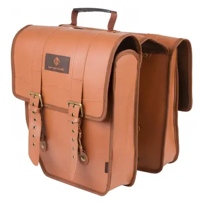 Sacoche de porte-bagages M-Wave Amsterdam Double L en simili cuir marron 15L