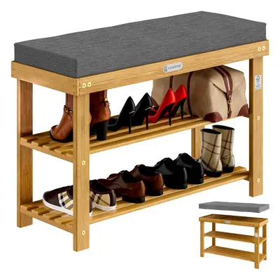 Banc à chaussures en bois d'acacia 70x33x48cm FSC®