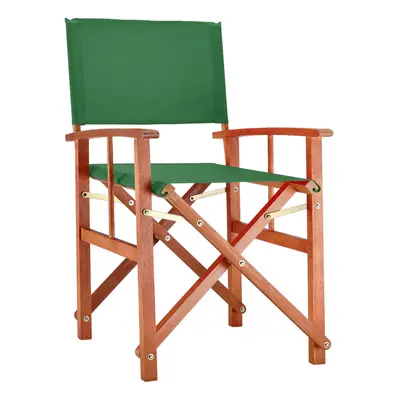 Chaise de directeur vert en bois d'eucalyptus pliable